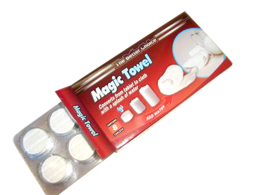 PCes comprimidos brancos não tecidos do pacote do tubo de toalha de Spunlace mini ou do pacote 8 dos doces